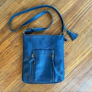 The Sak Collective Leather Ladera Crossbody (Navy/Indigo Blue)